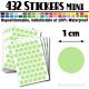 432 Ronds 1 cm - Stickers mini gommettes