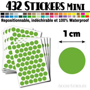 432 Ronds 1 cm - Stickers mini gommettes