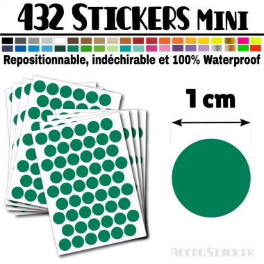 432 Ronds 1 cm - Stickers mini gommettes