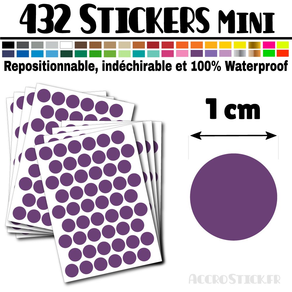 432 Ronds 1 cm - Stickers mini gommettes 432 Ronds 1 cm - Stickers mini gommettes