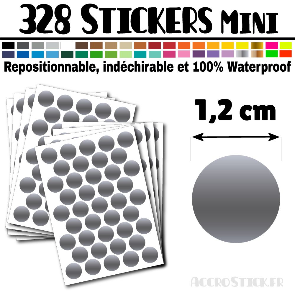 328 Ronds 1,2 cm - Stickers mini gommettes 328 Ronds 1,2 cm - Stickers mini gommettes