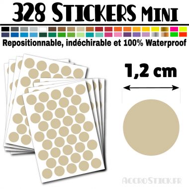 328 Ronds 1,2 cm - Stickers mini gommettes