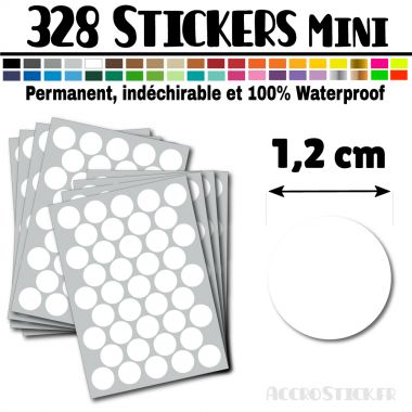 328 Ronds 1,2 cm - Stickers mini gommettes