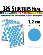328 Ronds 1,2 cm - Stickers mini gommettes