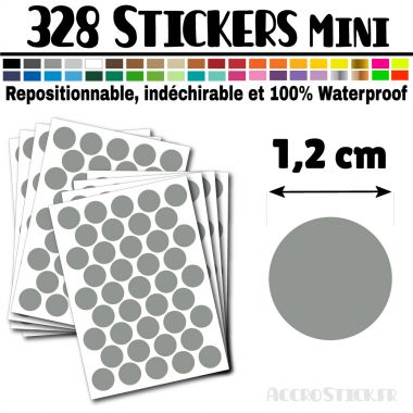 328 Ronds 1,2 cm - Stickers mini gommettes