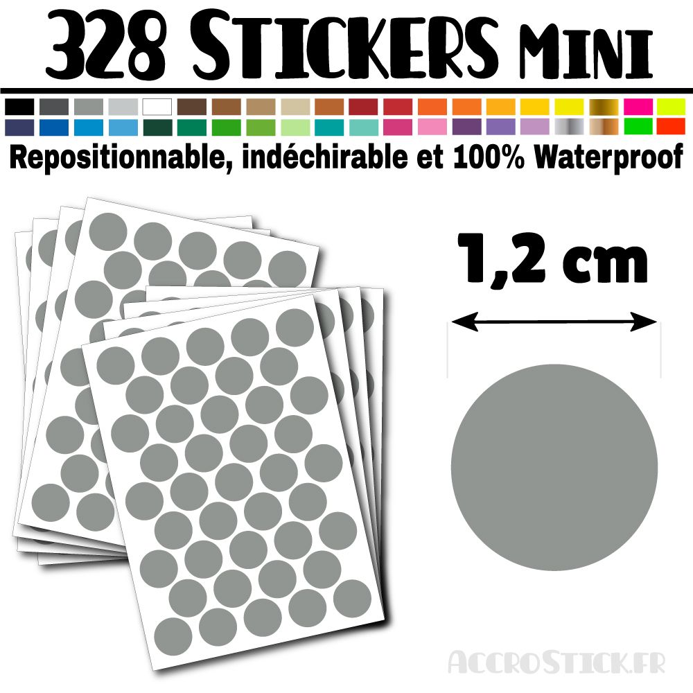 328 Ronds 1,2 cm - Stickers mini gommettes 328 Ronds 1,2 cm - Stickers mini gommettes