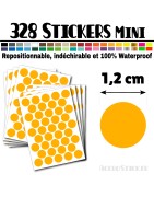 328 Ronds 1,2 cm - Stickers mini gommettes
