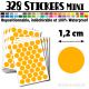 328 Ronds 1,2 cm - Stickers mini gommettes