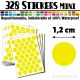 328 Ronds 1,2 cm - Stickers mini gommettes