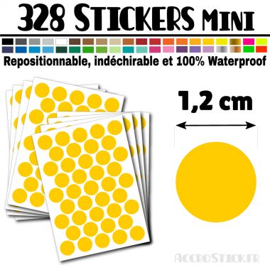 328 Ronds 1,2 cm - Stickers mini gommettes