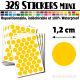 328 Ronds 1,2 cm - Stickers mini gommettes