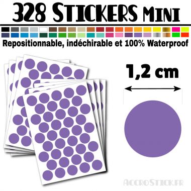 328 Ronds 1,2 cm - Stickers mini gommettes