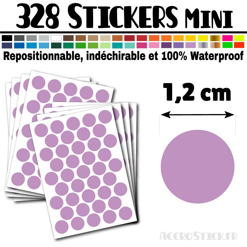328 Ronds 1,2 cm - Stickers mini gommettes 328 Ronds 1,2 cm - Stickers mini gommettes