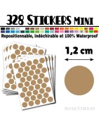 328 Ronds 1,2 cm - Stickers mini gommettes