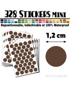 328 Ronds 1,2 cm - Stickers mini gommettes