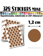 328 Ronds 1,2 cm - Stickers mini gommettes