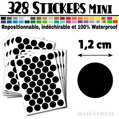 328 Ronds 1,2 cm - Stickers mini gommettes