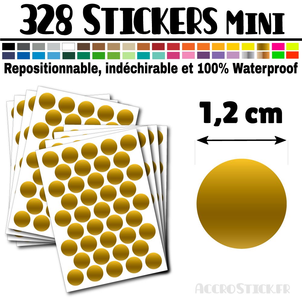 328 Ronds 1,2 cm - Stickers mini gommettes 328 Ronds 1,2 cm - Stickers mini gommettes
