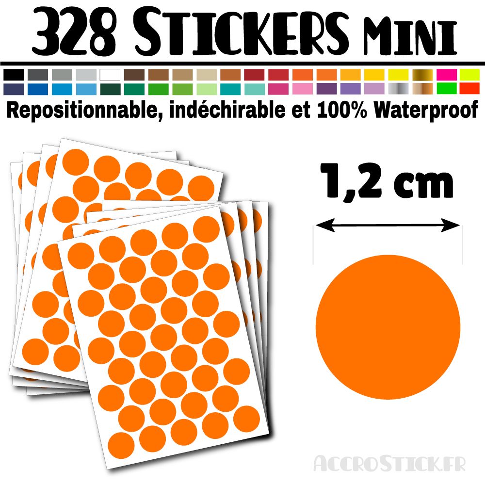 328 Ronds 1,2 cm - Stickers mini gommettes 328 Ronds 1,2 cm - Stickers mini gommettes