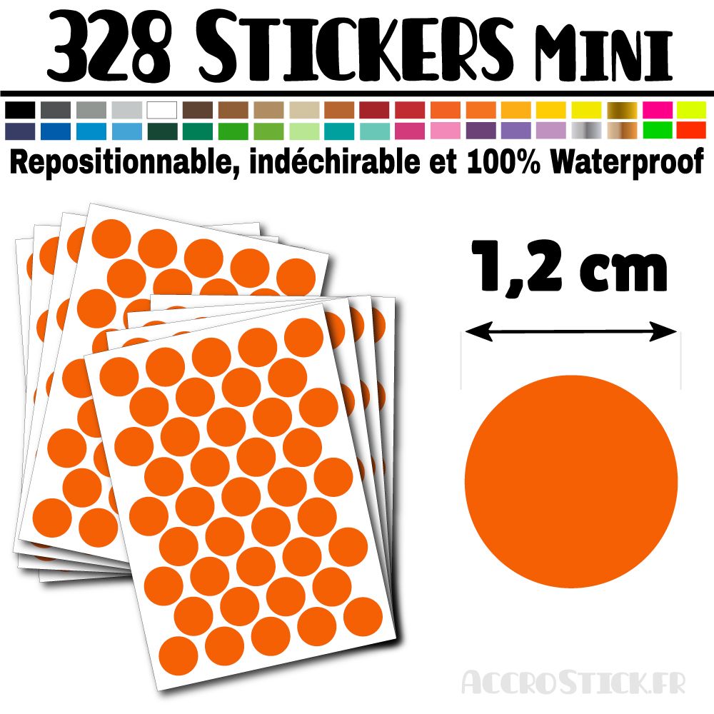 328 Ronds 1,2 cm - Stickers mini gommettes 328 Ronds 1,2 cm - Stickers mini gommettes