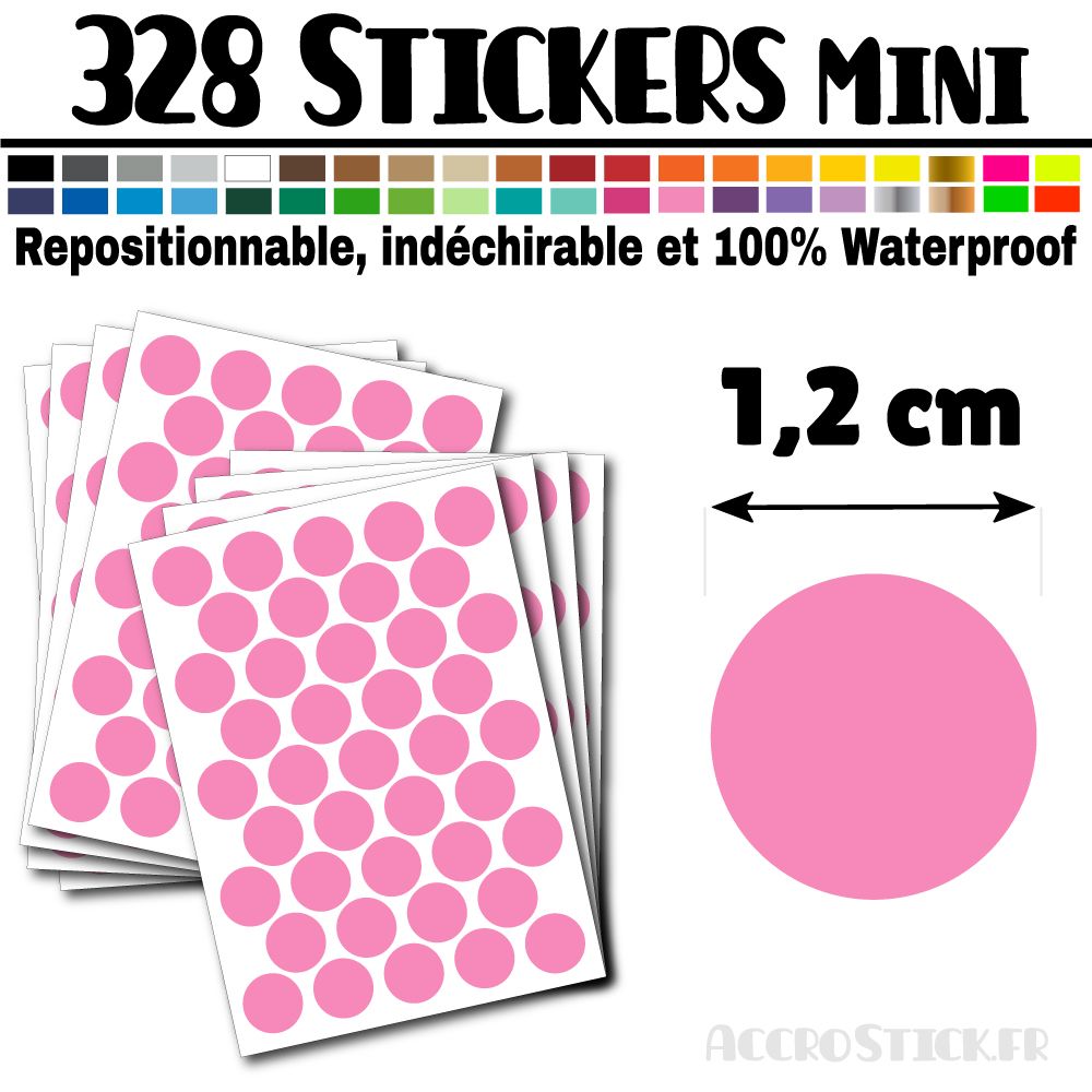 328 Ronds 1,2 cm - Stickers mini gommettes 328 Ronds 1,2 cm - Stickers mini gommettes
