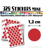 328 Ronds 1,2 cm - Stickers mini gommettes
