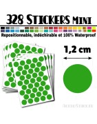 328 Ronds 1,2 cm - Stickers mini gommettes