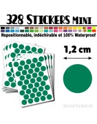 328 Ronds 1,2 cm - Stickers mini gommettes