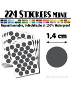 224 Ronds 1,4 cm - Stickers mini gommettes