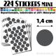224 Ronds 1,4 cm - Stickers mini gommettes
