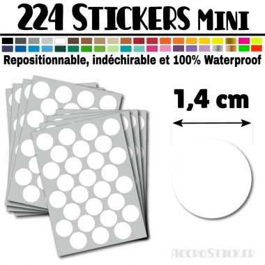 224 Ronds 1,4 cm - Stickers mini gommettes