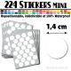 224 Ronds 1,4 cm - Stickers mini gommettes