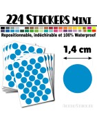 224 Ronds 1,4 cm - Stickers mini gommettes