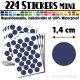 224 Ronds 1,4 cm - Stickers mini gommettes