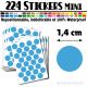 224 Ronds 1,4 cm - Stickers mini gommettes