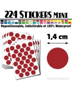 224 Ronds 1,4 cm - Stickers mini gommettes