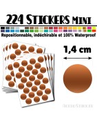 224 Ronds 1,4 cm - Stickers mini gommettes