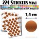 224 Ronds 1,4 cm - Stickers mini gommettes