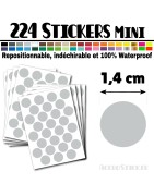 224 Ronds 1,4 cm - Stickers mini gommettes