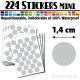 224 Ronds 1,4 cm - Stickers mini gommettes
