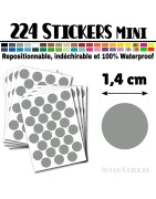 224 Ronds 1,4 cm - Stickers mini gommettes