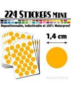 224 Ronds 1,4 cm - Stickers mini gommettes