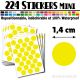 224 Ronds 1,4 cm - Stickers mini gommettes