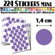 224 Ronds 1,4 cm - Stickers mini gommettes