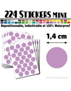 224 Ronds 1,4 cm - Stickers mini gommettes