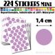 224 Ronds 1,4 cm - Stickers mini gommettes