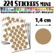 224 Ronds 1,4 cm - Stickers mini gommettes