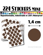 224 Ronds 1,4 cm - Stickers mini gommettes