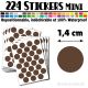 224 Ronds 1,4 cm - Stickers mini gommettes