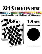 224 Ronds 1,4 cm - Stickers mini gommettes